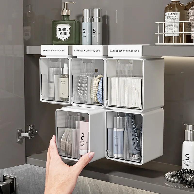 Clear Pull-Out Bathroom Organizer