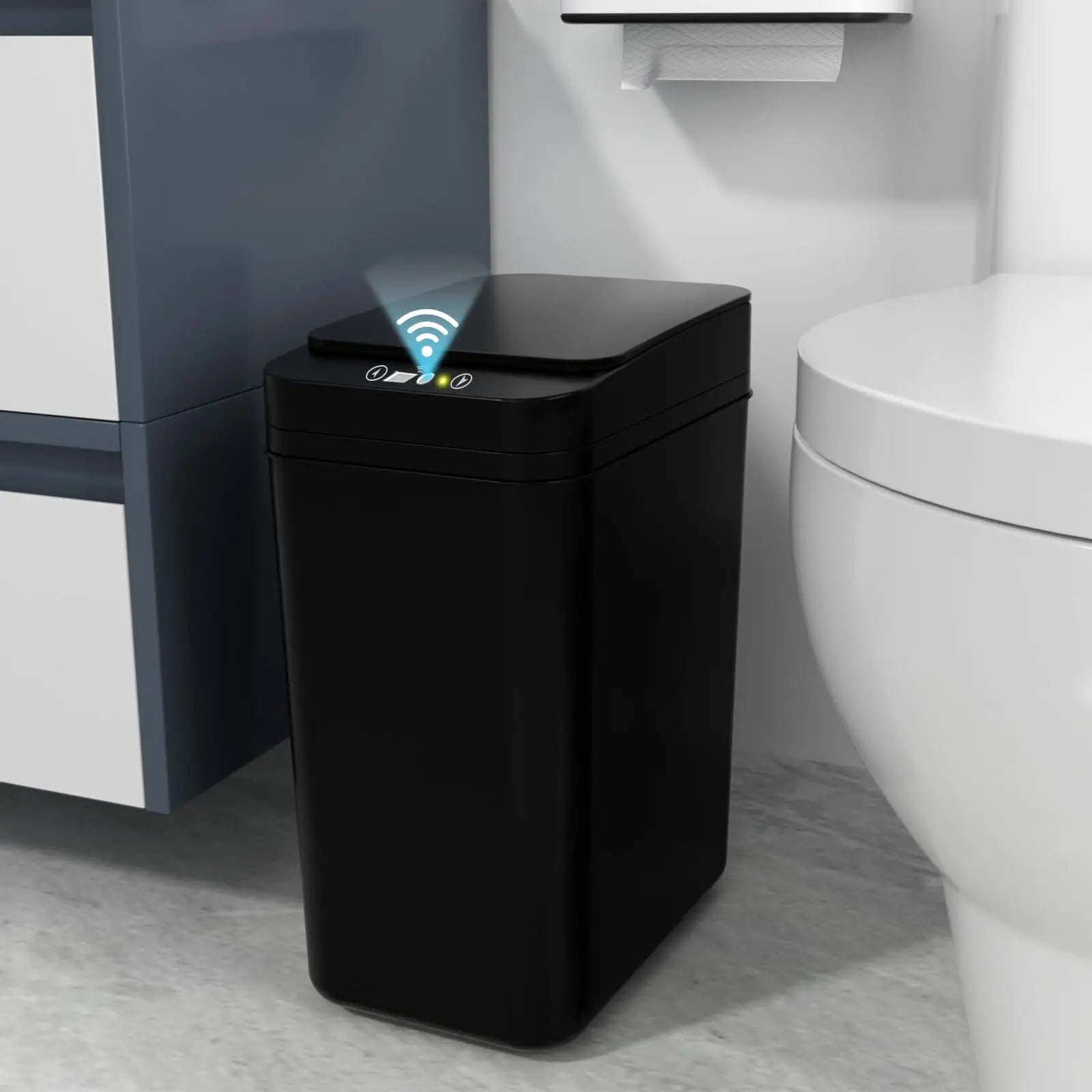 Touchless Slim Bathroom Trash Can